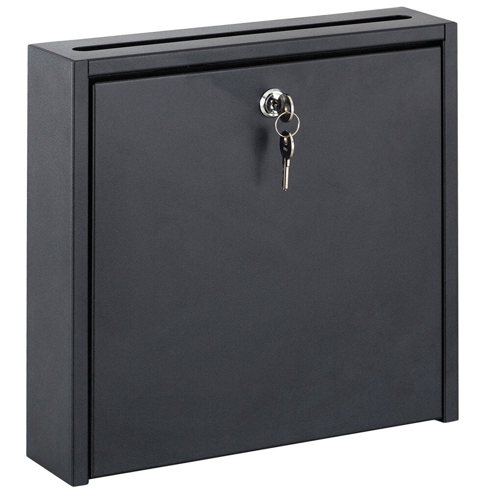 Safco 4258BL 12" x 12" x 3" Black Wall-Mountable Interoffice Mailbox