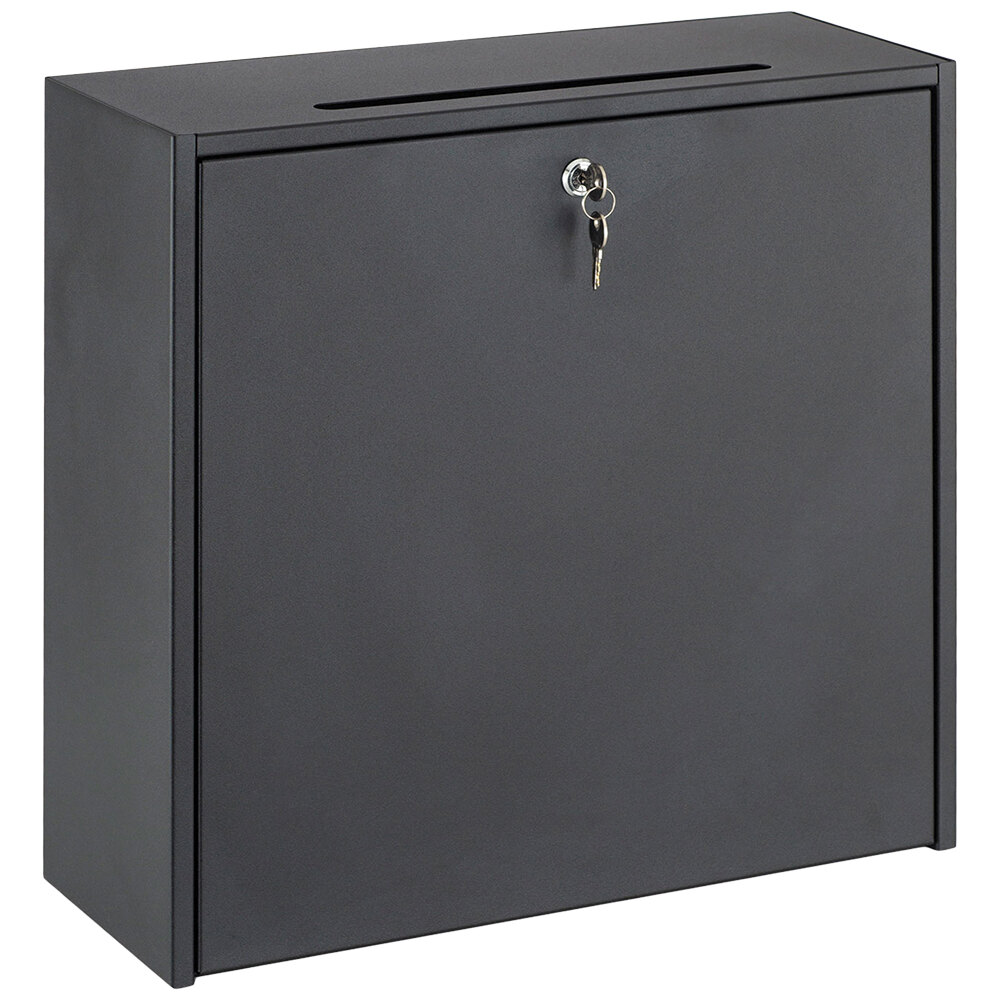 Safco 4259BL 18" x 18" x 7" Black Wall-Mountable Interoffice Mailbox