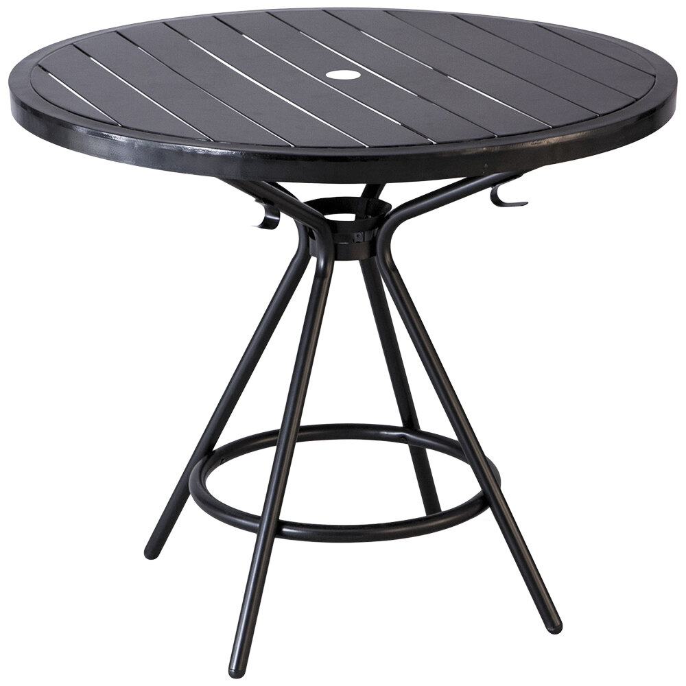 Safco 4362BL CoGo Series Black 36" Round Steel Table