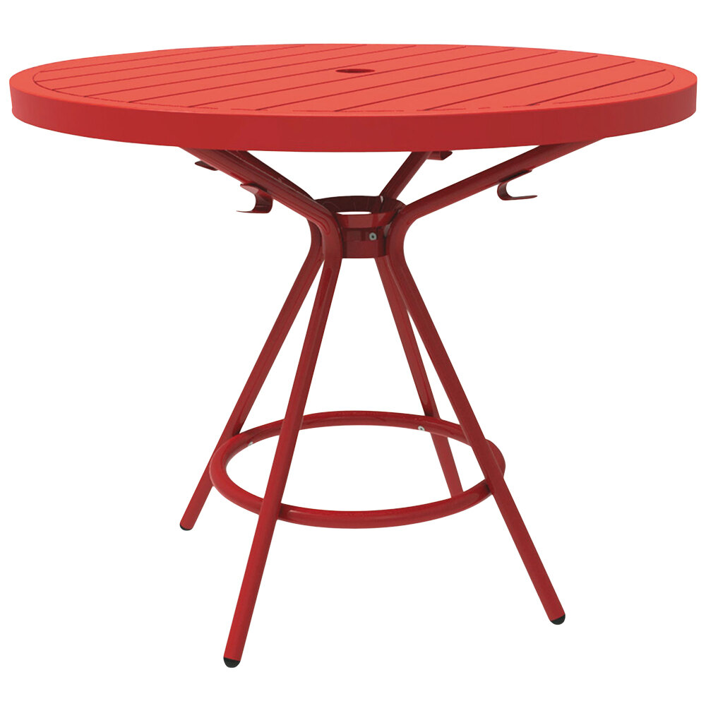 Safco 4362RD CoGo Series Red 36" Round Steel Table