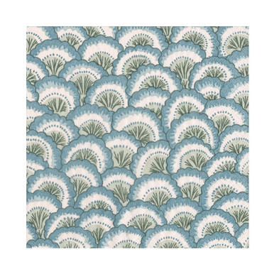 Caspari Paper Luncheon Napkins, Blue Pontchartrain Scallop - 2 Packs (17791L)