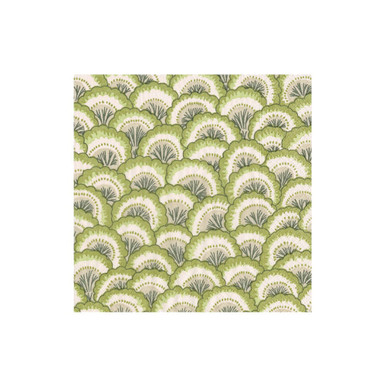 Caspari Paper Beverage Napkins, Green Pontchartrain Scallop - 2 Packs (17792C)