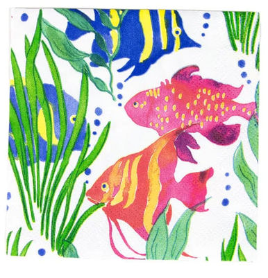 Caspari Paper Beverage Napkins, Wanda - 2 Packs (18010C)