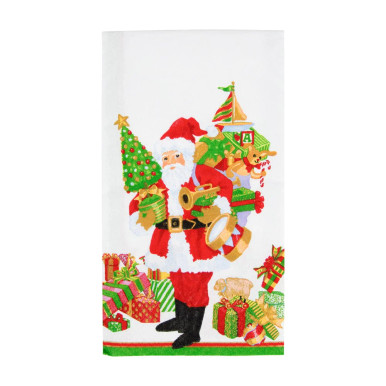 Caspari Paper Guest Towel Napkins, Mr. Claus - 2 Packs (18130G)