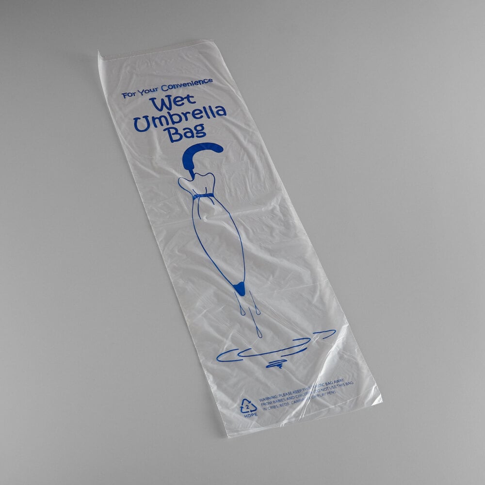 LK Packaging 7" x 24" Medium Printed Wet Umbrella Bag - 1,000/Case