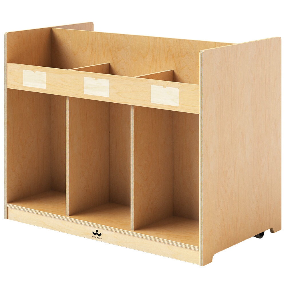 Whitney Brothers WB1821 37 3/4" x 21 3/4" x 30 3/4" Mobile Library Book Cabinet