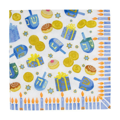 Caspari Paper Luncheon Napkins, Dreidel, Dreidel, Dreidel - 2 Packs (18170L)