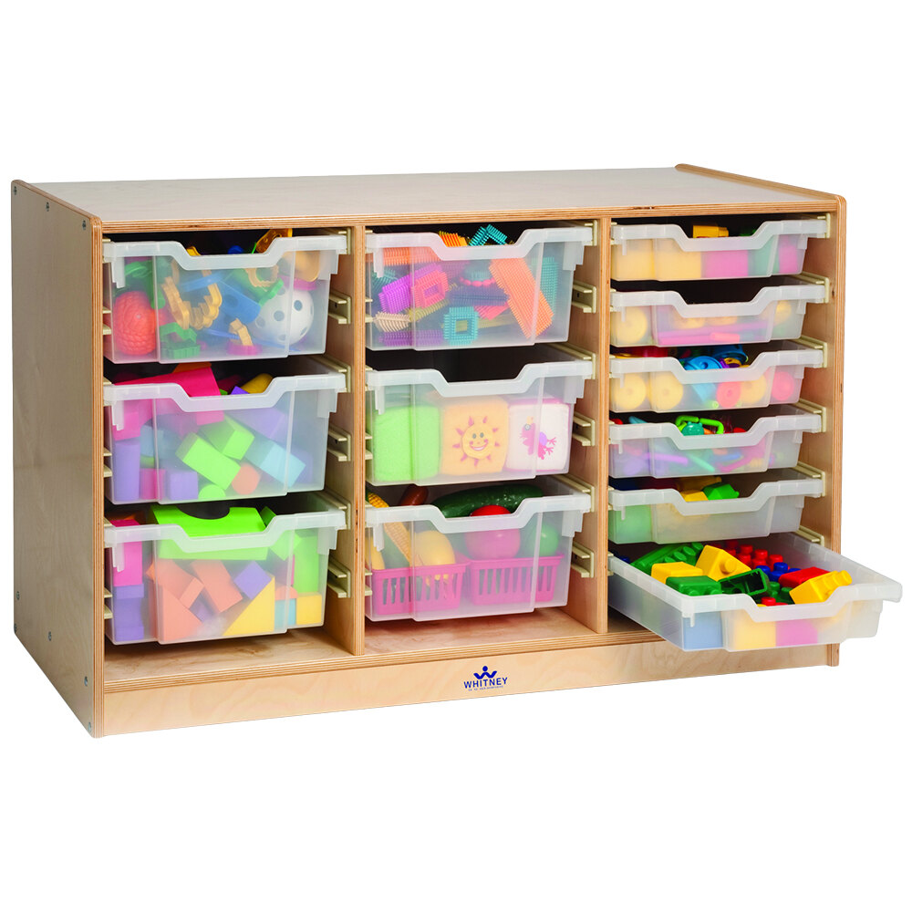 Whitney Brothers WB7003 40 1/2" x 18" x 25 1/2" Six Tray / Six Bin Triple Column Storage Cabinet