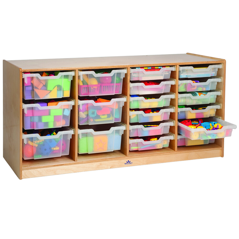 Whitney Brothers WB7004 54" x 18" x 25 1/2" Twelve Tray / Six Bin Quad Column Storage Cabinet