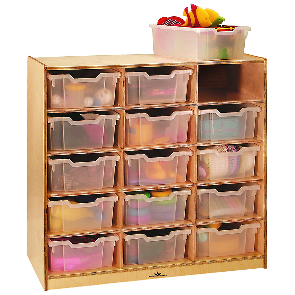 Whitney Brothers WB0915T 15-Tray Children's Wood Storage Cabinet - 40 1/2" x 18" x 42"