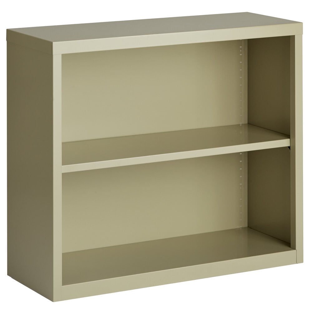 Hirsh 21986 Putty 2-Shelf Welded Steel Bookcase - 34 1/2" x 13" x 30"