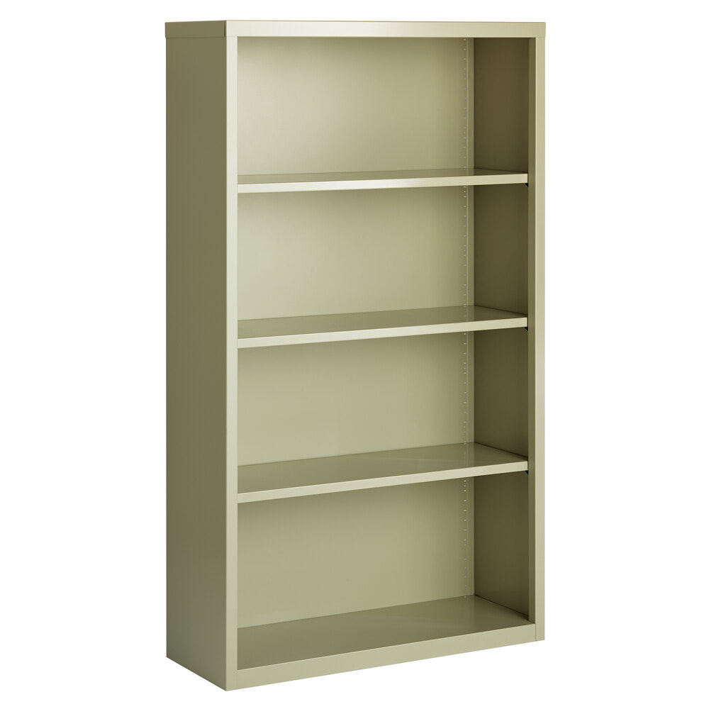 Hirsh 21992 Putty 4-Shelf Welded Steel Bookcase - 34 1/2" x 13" x 60"