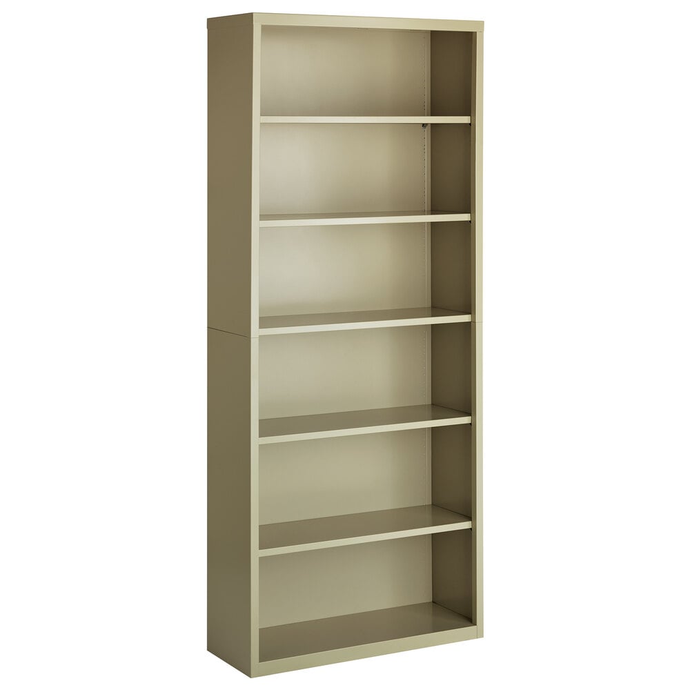 Hirsh 21998 Putty 6-Shelf Welded Steel Bookcase - 34 1/2" x 13" x 82"