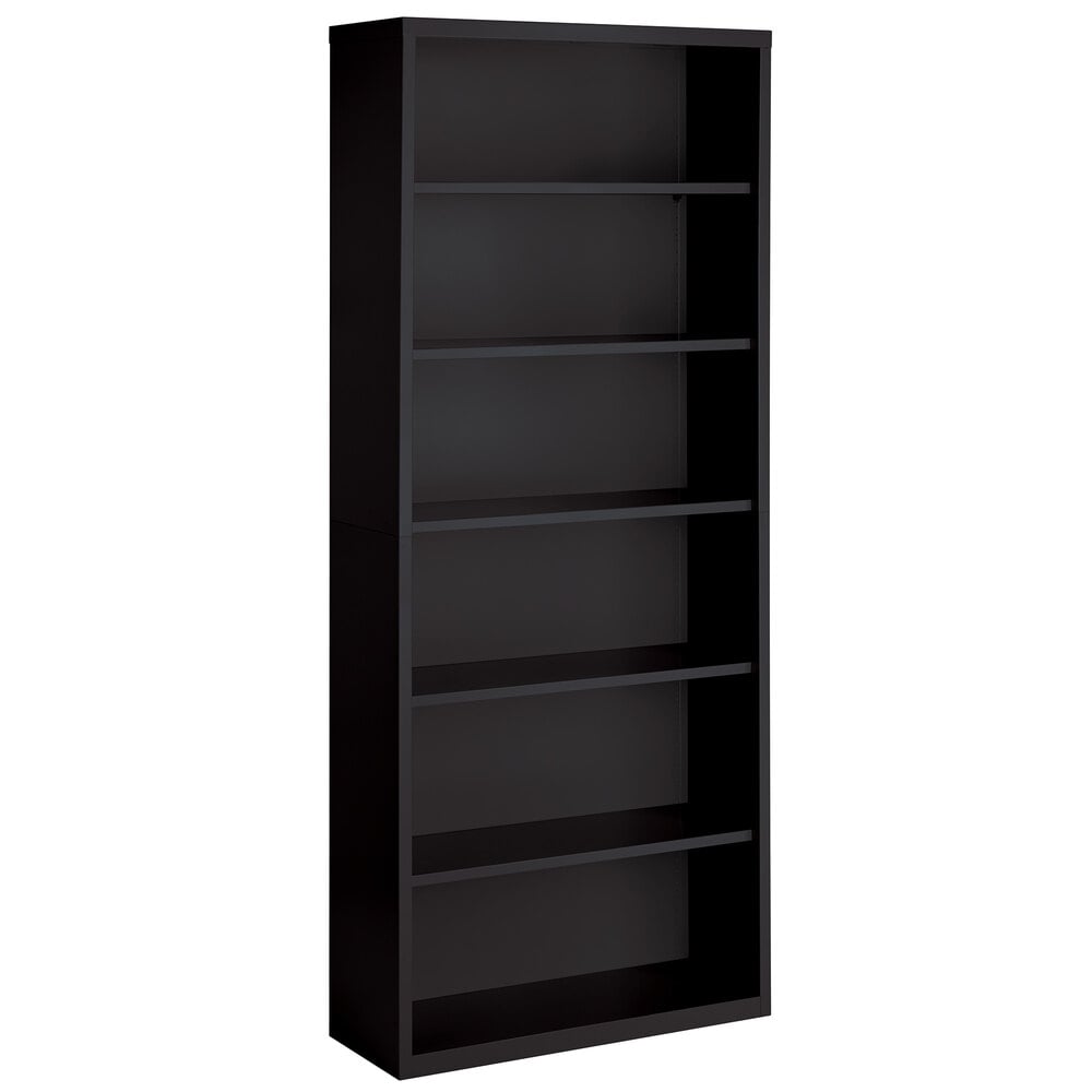 Hirsh 21999 Black 6-Shelf Welded Steel Bookcase - 34 1/2" x 13" x 82"