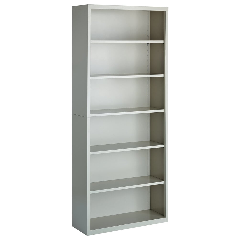 Hirsh 22000 Light Gray 6-Shelf Welded Steel Bookcase - 34 1/2" x 13" x 82"