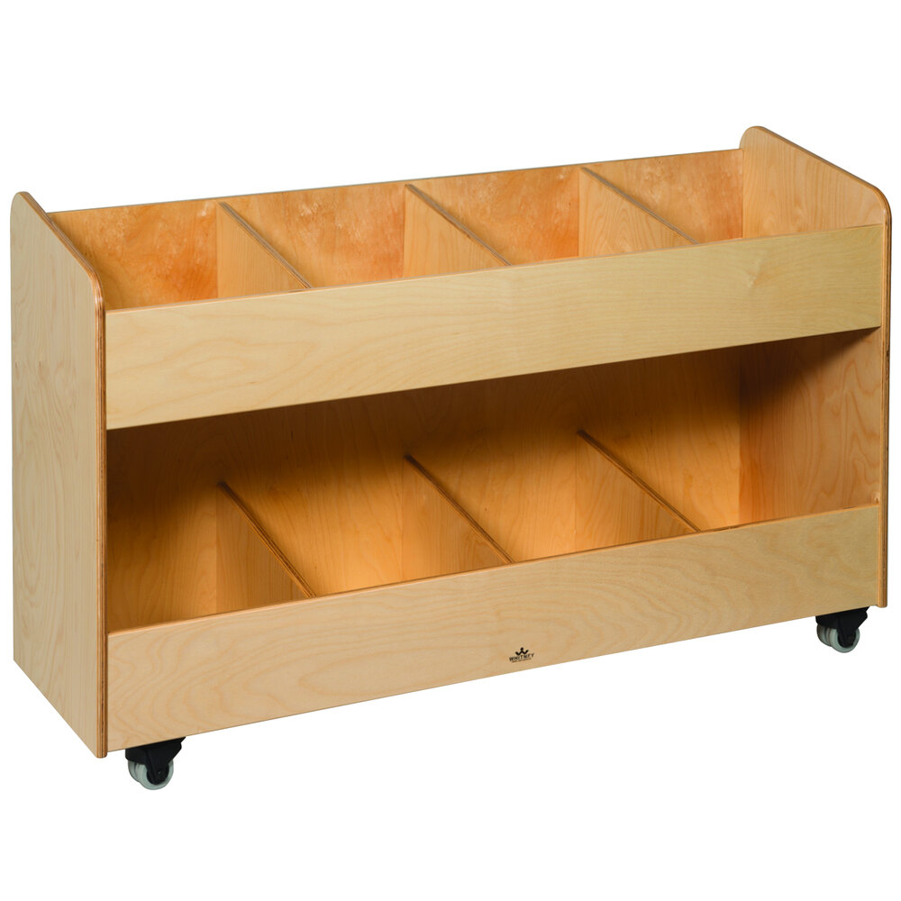 Whitney Brothers WB0296 48" x 16" x 29 1/2" Eight Section Mobile Book Organizer