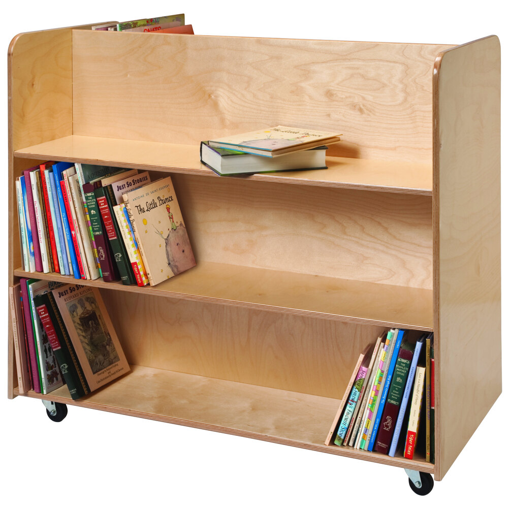 Whitney Brothers WB1037 39 1/2" x 19 1/4" x 36 1/2" Two Sided Book Transportation Center