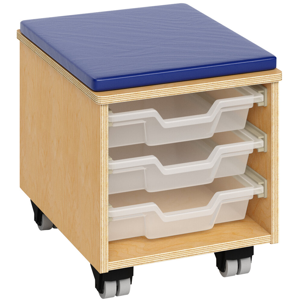 Whitney Brothers WB1811 Mobile Teacher's Stool with Trays - 18 1/2" x 14 1/2" x 16 1/2"