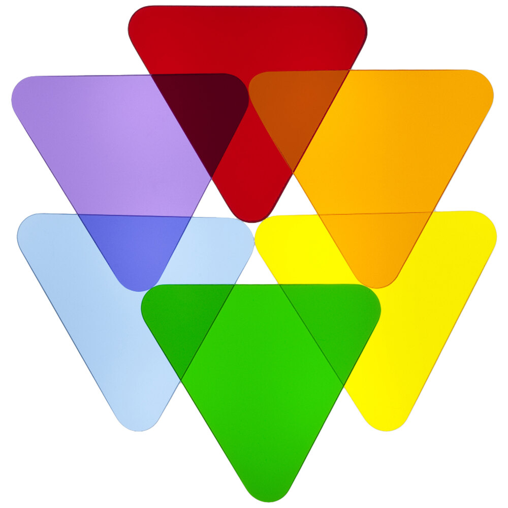 Whitney Brothers WB7724T 5 1/2" Children's Acrylic Color Wheel Triangles - 6/Set