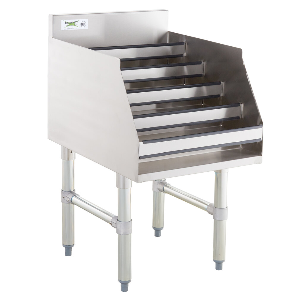 Regency 18" Five-Tiered Stainless Steel Liquor Display Rack - 23" Deep