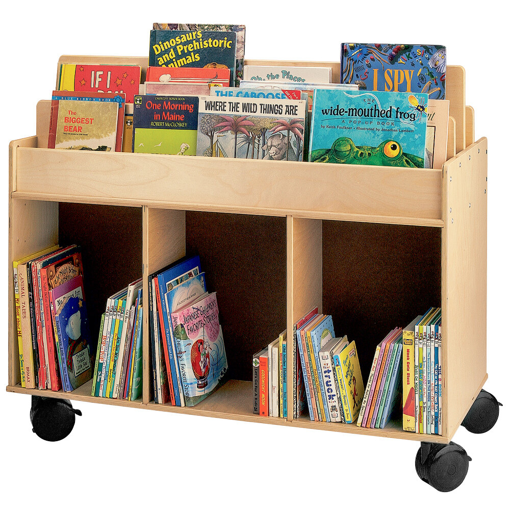 Whitney Brothers WB0383 40 3/4" x 19 1/2" x 33 1/2" Mobile Book Storage Island