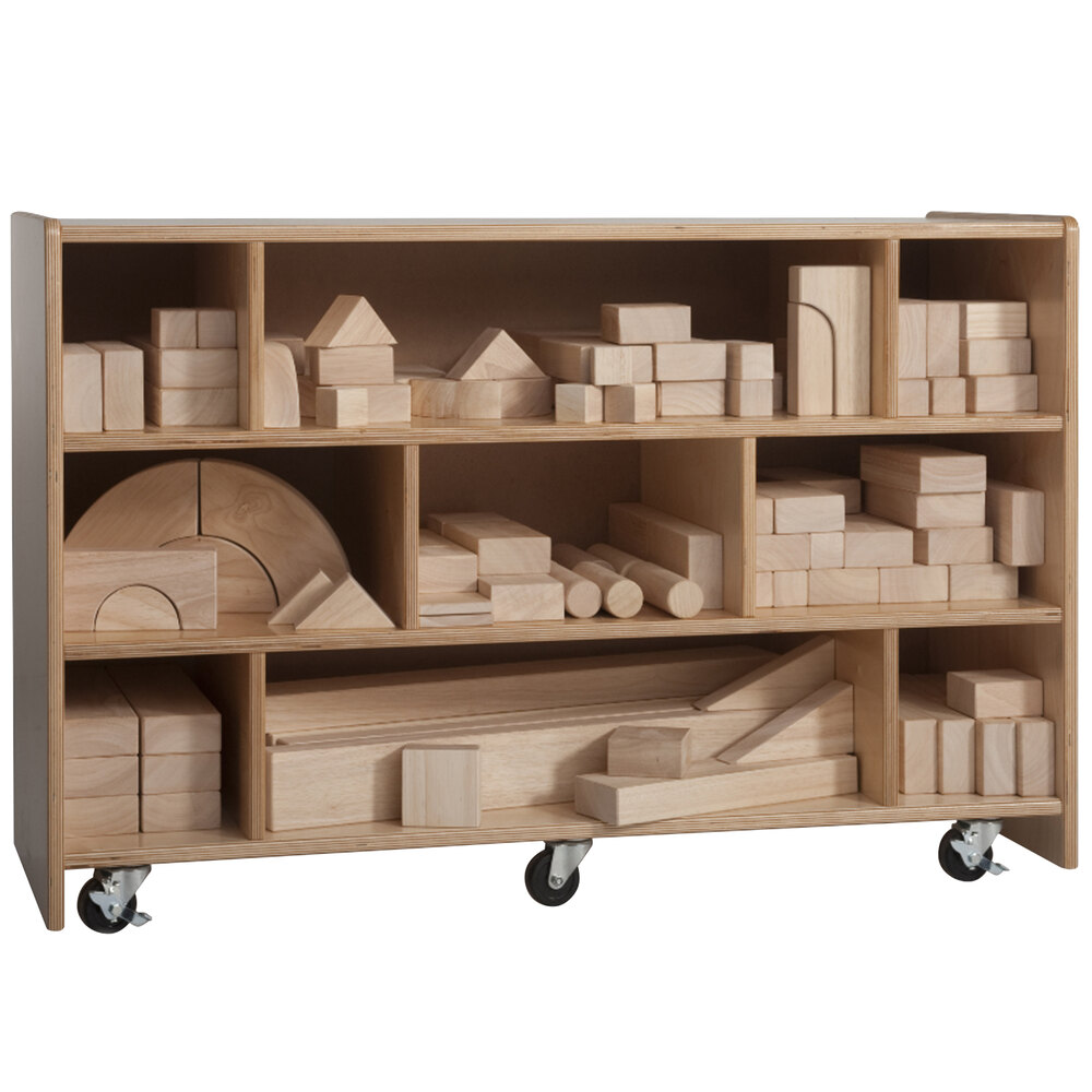 Whitney Brothers WB0515 Children's Medium Wood Storage Cart - 38" x 14" x 25 1/4"