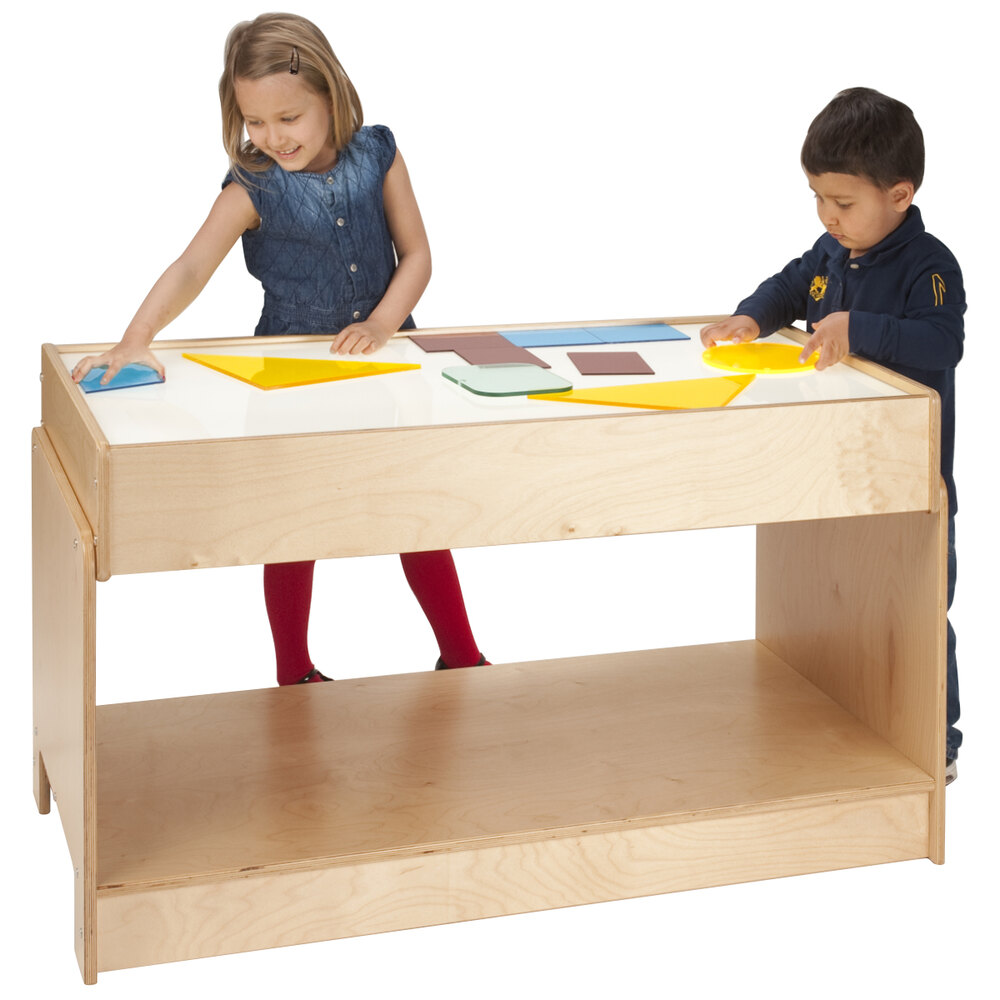 Whitney Brothers WB0742 43" x 23" x 24" Rectangular Children's Wood Framed Large LED Light Box Table