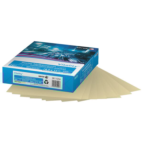 Xerox 3R11056 Vitality Pastel 8 1/2" x 11" Ivory Ream of 20 lb. Multipurpose Printer Paper - 500 Sheets