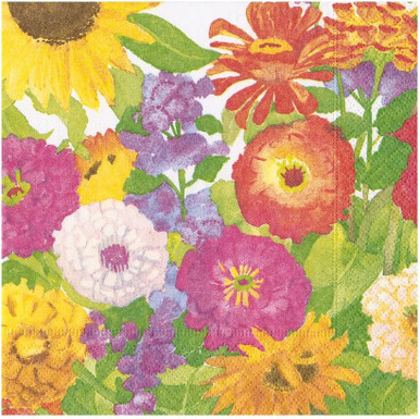 Caspari Paper Luncheon Napkins, Midsummer Blooms - 2 Packs (18380L)