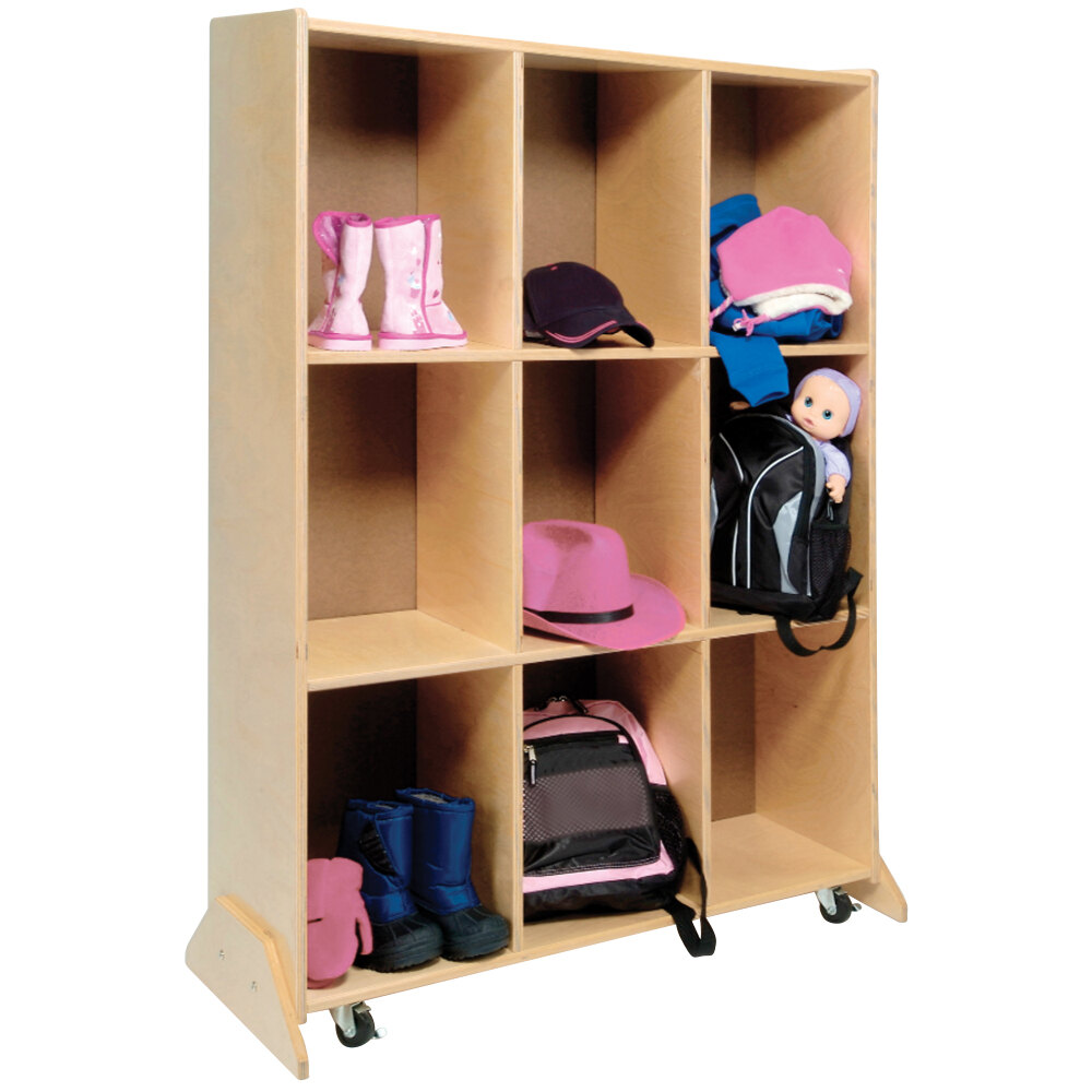Whitney Brothers WB0809 9-Cubby Mobile Storage and Teaching Center - 36 1/2" x 17 1/2" x 50 1/2"