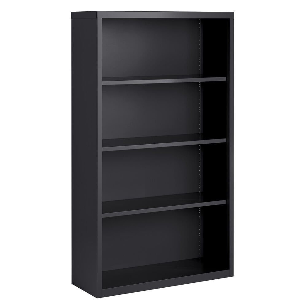 Hirsh 22456 Charcoal 4-Shelf Welded Steel Bookcase - 34 1/2" x 13" x 60"
