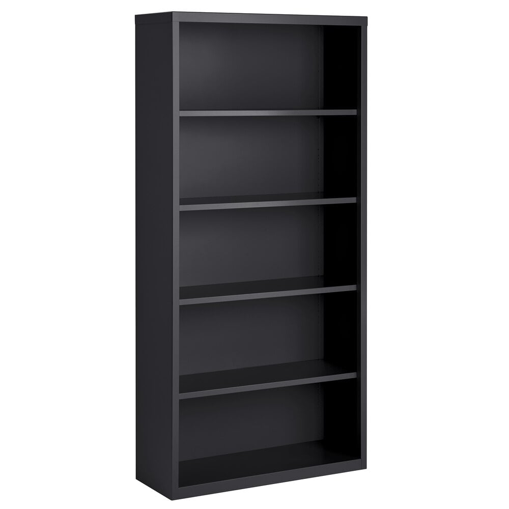 Hirsh 22457 Charcoal 5-Shelf Welded Steel Bookcase - 34 1/2" x 13" x 72"