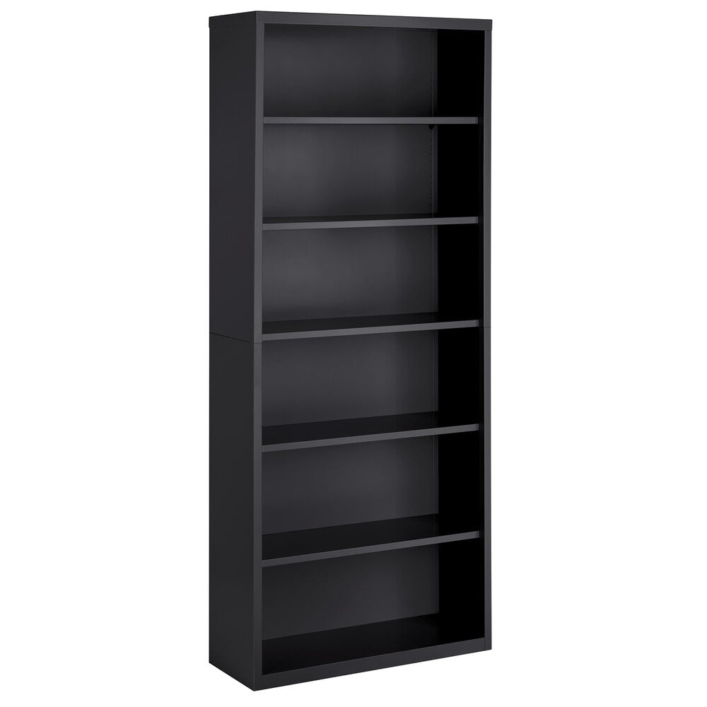 Hirsh 22458 Charcoal 6-Shelf Welded Steel Bookcase - 34 1/2" x 13" x 82"