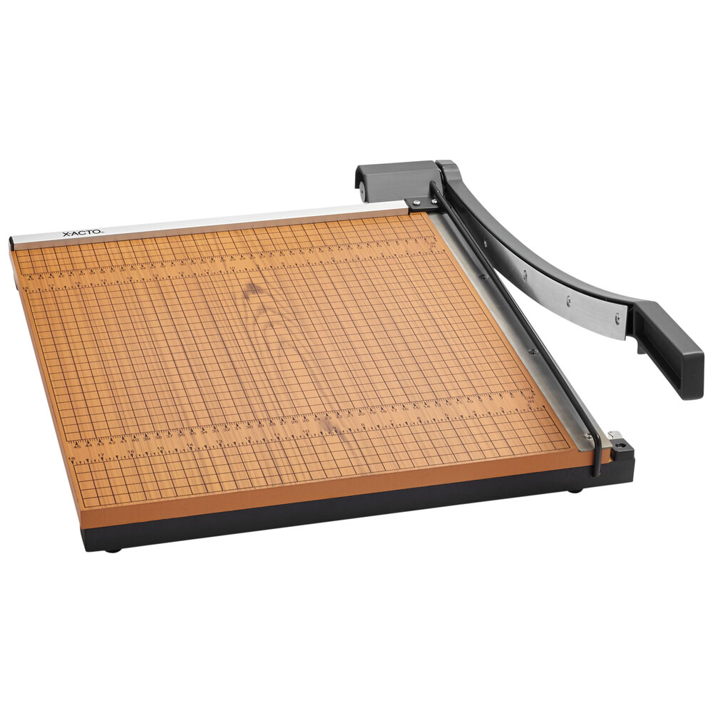 X-Acto 26618MR 18" Square 15 Sheet Commercial Guillotine Paper Trimmer with Wood Base