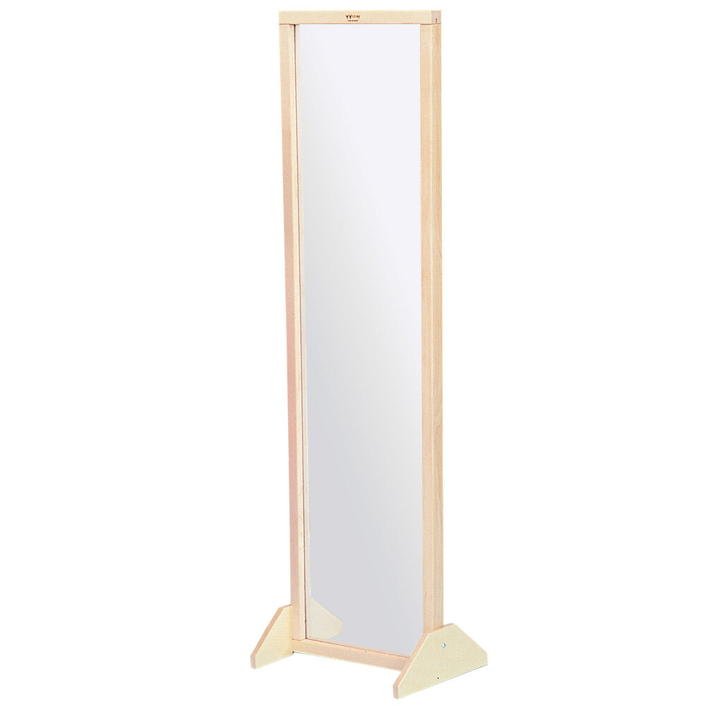 Whitney Brothers WB0338 11 1/2" x 49" x 13 3/16" Children's Maple Wood Framed Mirror with Stand