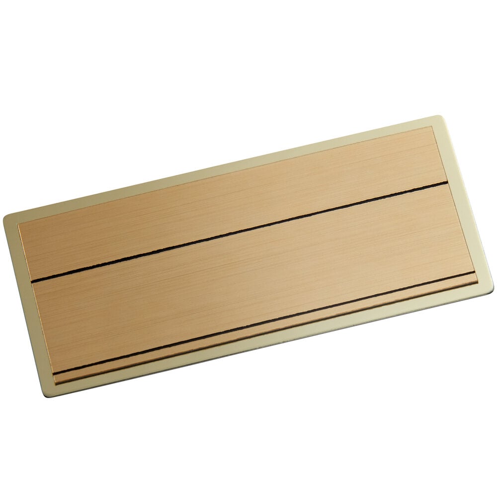 Cawley 1 1/2" x 3" Customizable Gold Economy Metal Rectangle Nametag