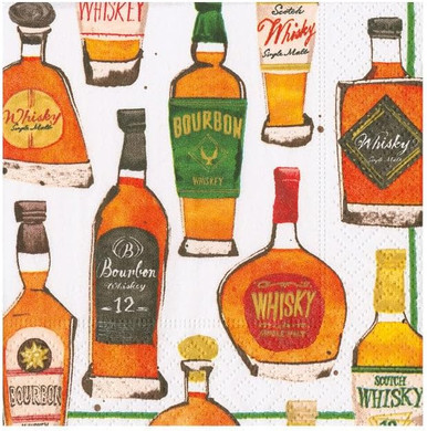 Caspari Paper Beverage Napkins, Whiskey Tasting - 2 Packs (18570C)