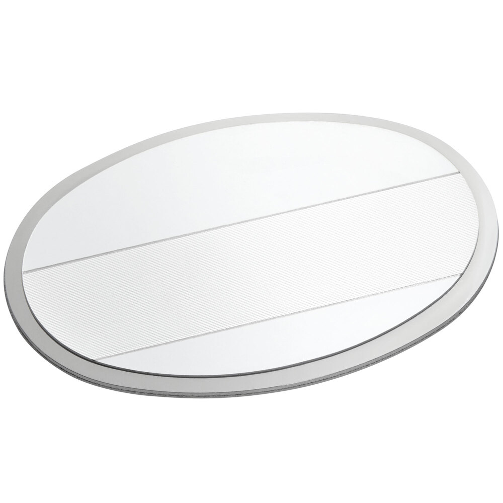 Cawley 1 3/4" x 2 1/2" Customizable White Premium Metal Oval Nametag