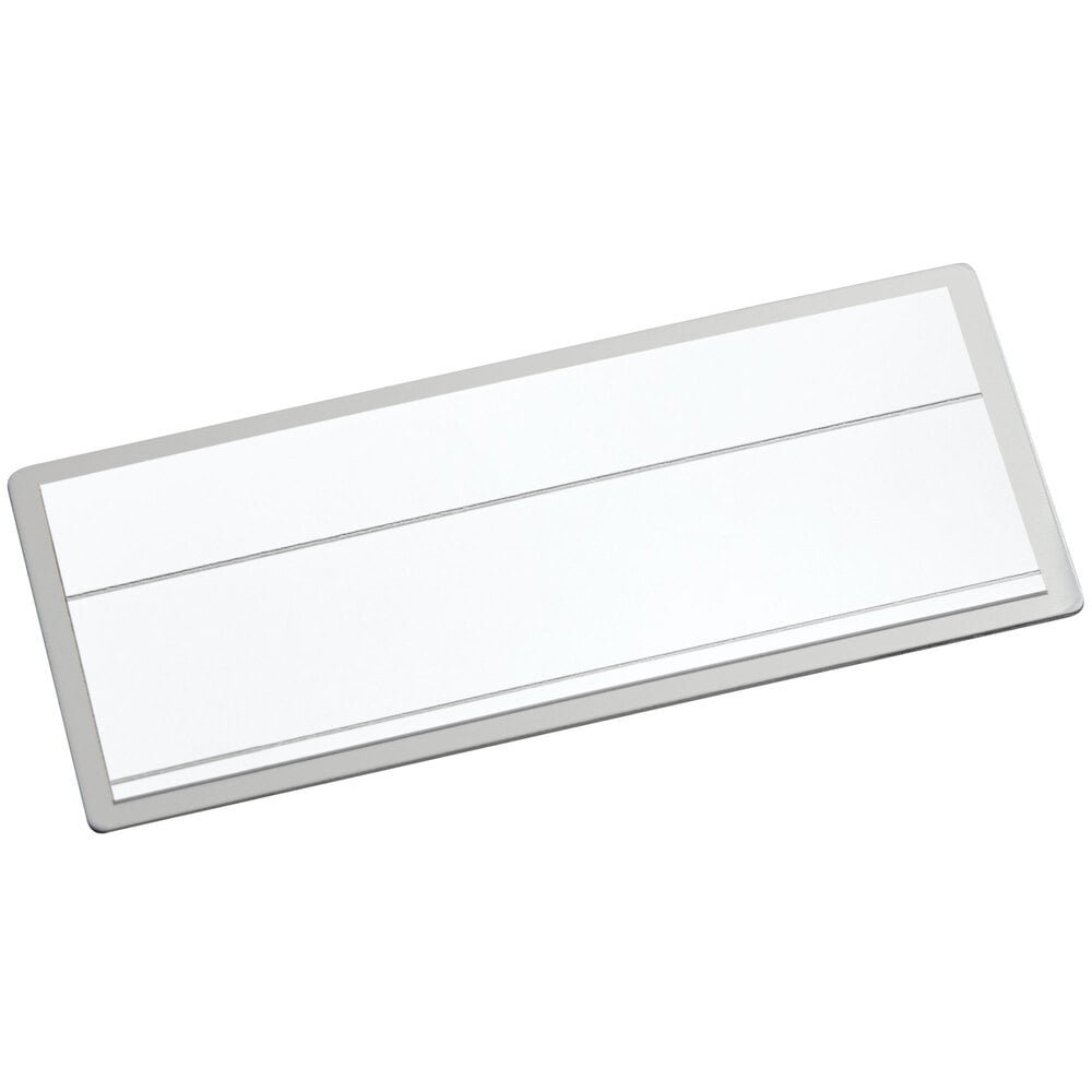 Cawley 1 1/2" x 3" Customizable White Economy Metal Rectangle Nametag