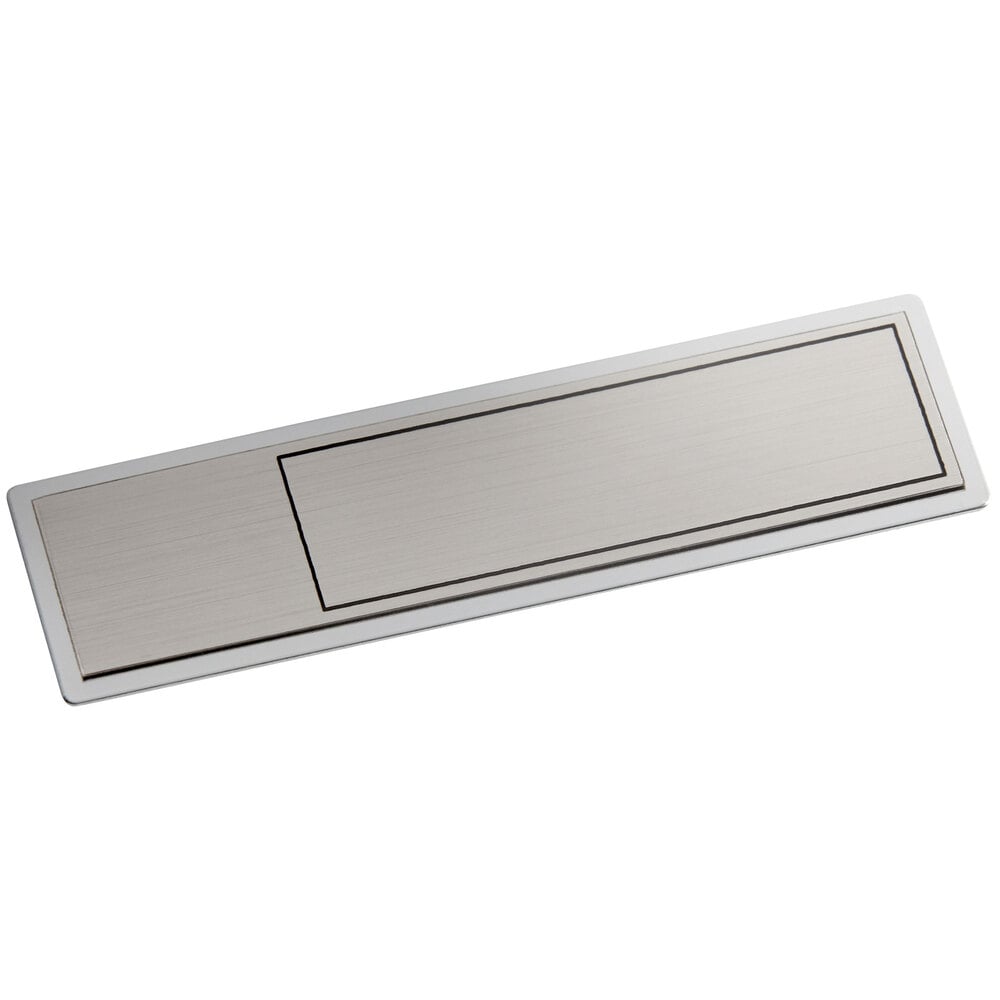 Cawley 1" x 3" Customizable Silver Economy Metal Rectangle Nametag