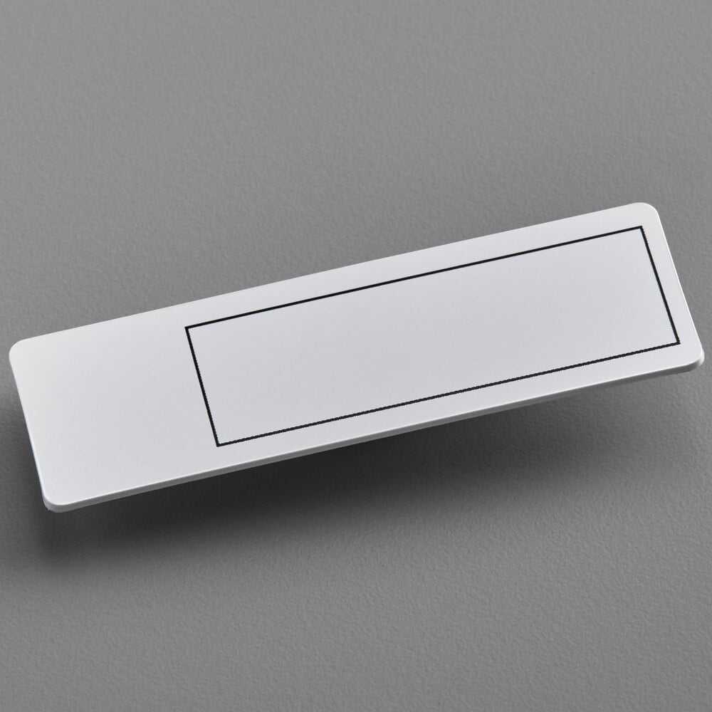 Cawley 1" x 3" Customizable White Plastic Rectangle Nametag