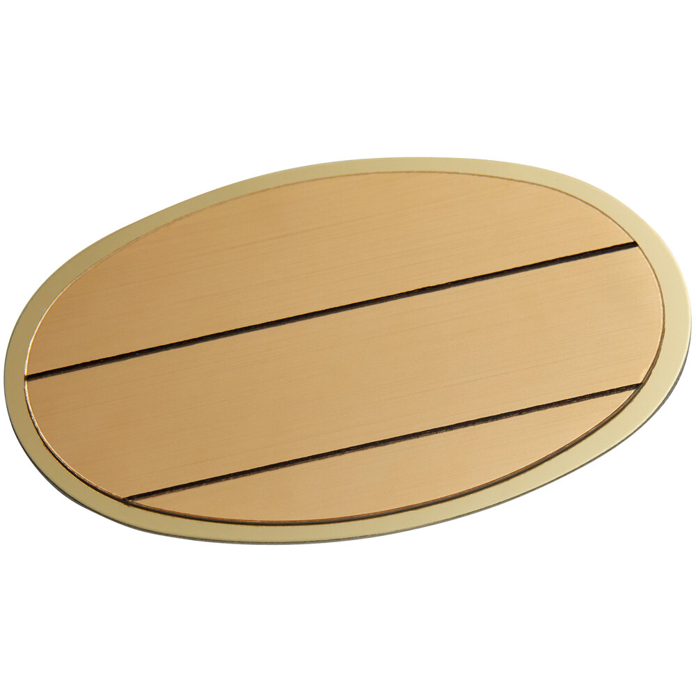 Cawley 1 3/4" x 2 1/2" Customizable Gold Economy Metal Oval Nametag