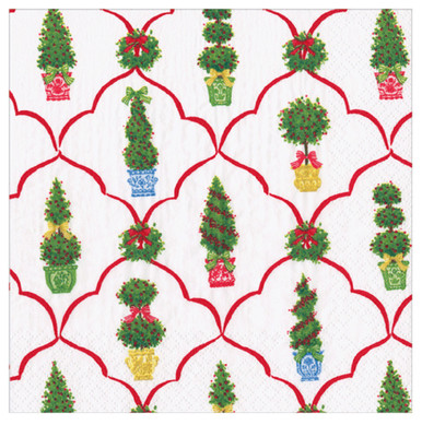 Caspari Paper Luncheon Napkins, Petit Jardin De Noel - 2 Packs (18610L)