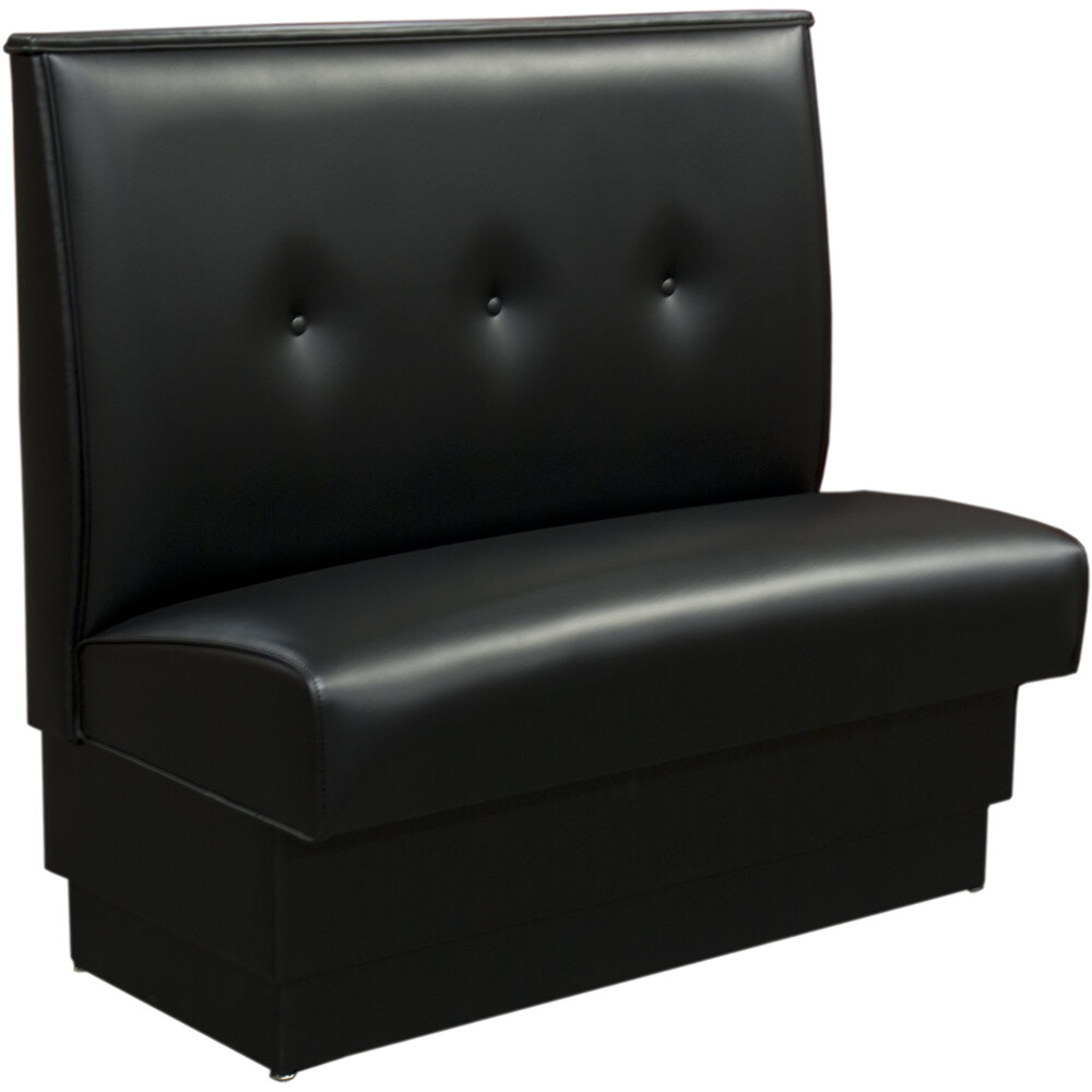 American Tables & Seating 45 1/2" Long Tsunami Black Single Fully Upholstered Booth - 36" High