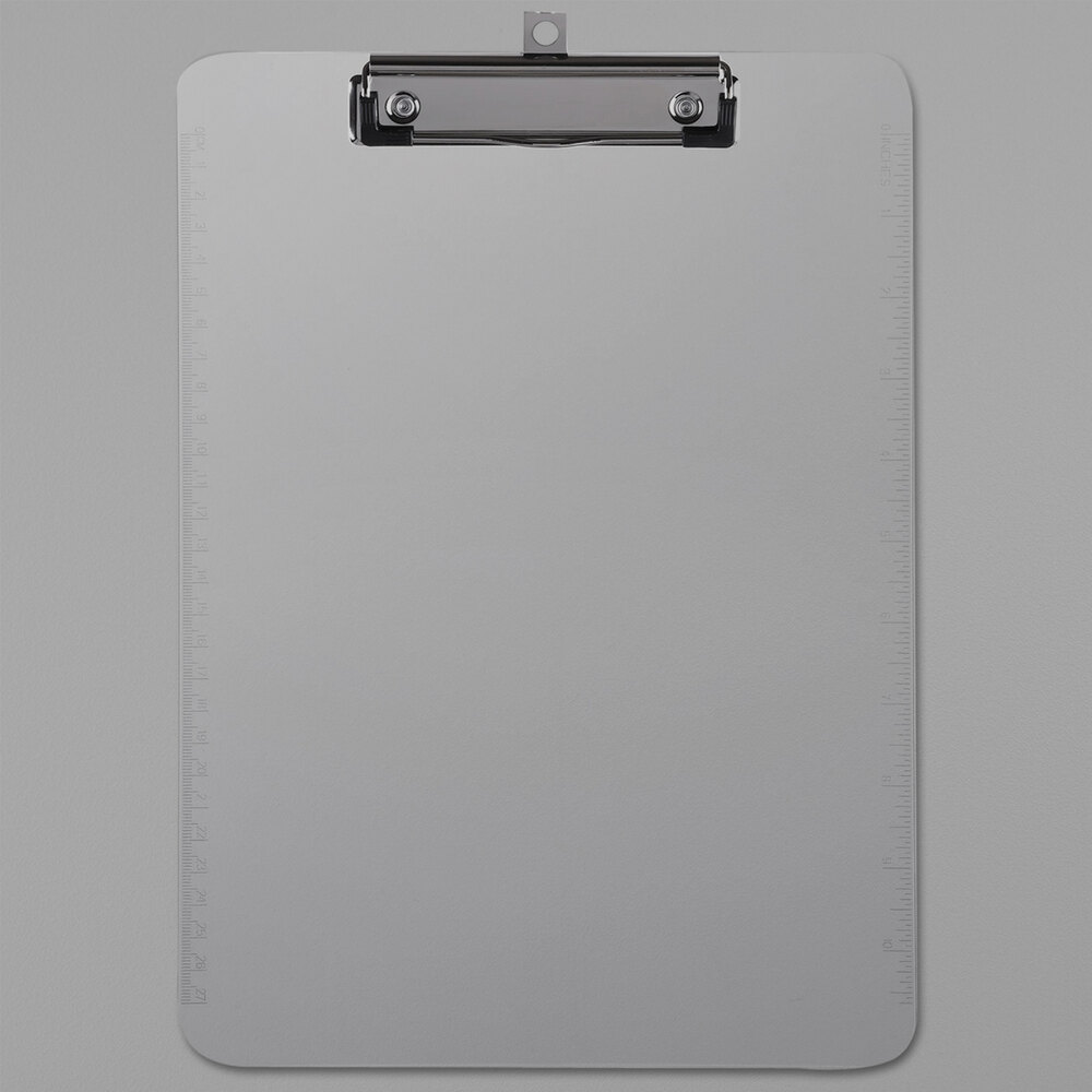 Universal UNV40310 1/2" Capacity 8 1/2" x 11" Clear Low Profile Clip Plastic Clipboard