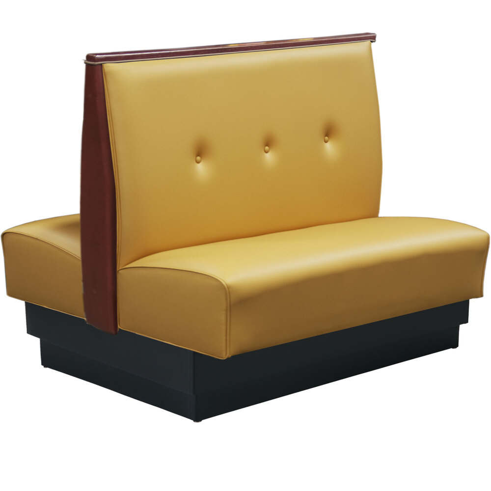 American Tables & Seating 45 1/2" Long Husk Double Fully Upholstered 3 Button Booth - 42" High
