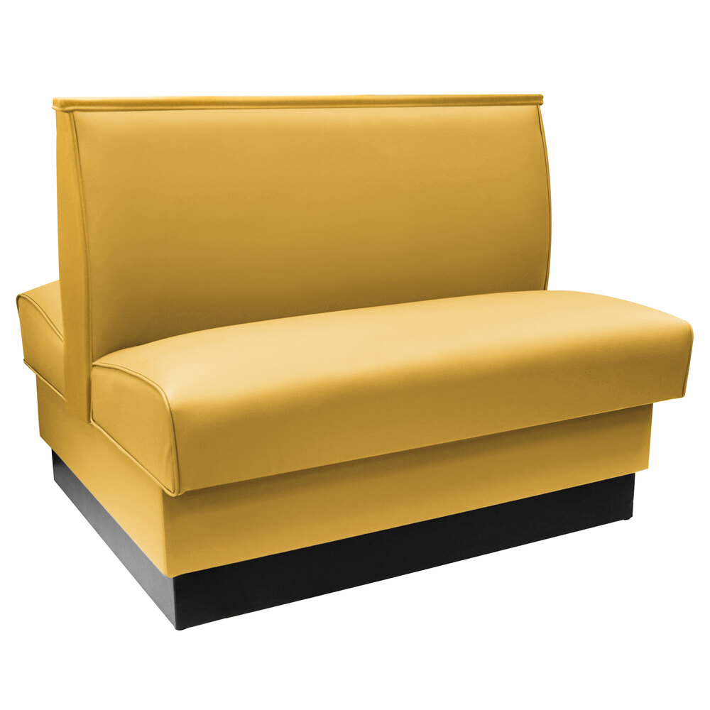 American Tables & Seating 45 1/2" Long Yellow Plain Double Back Fully Upholstered Booth - 36" High