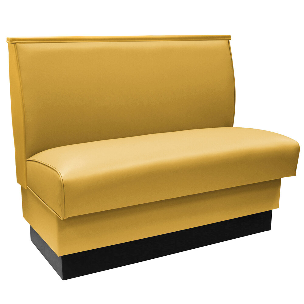 American Tables & Seating 45 1/2" Long Yellow Plain Single Back Fully Upholstered Booth - 36" High