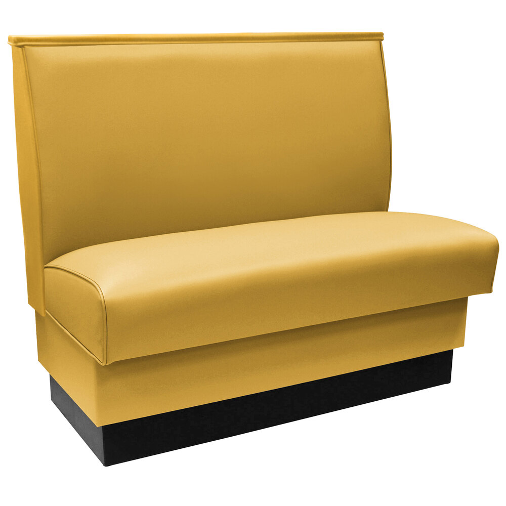 American Tables & Seating 45 1/2" Long Yellow Plain Single Back Fully Upholstered Booth - 42" High