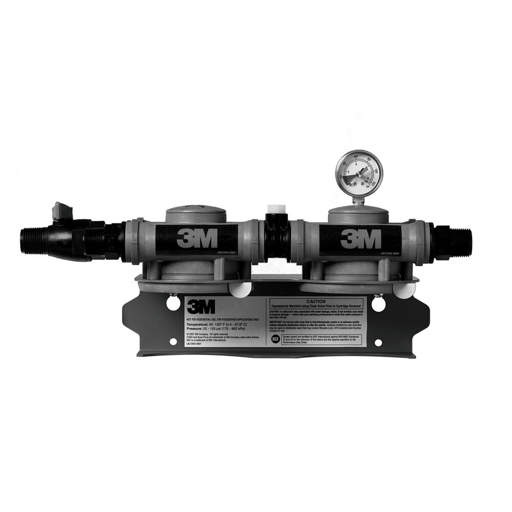 3M Water Filtration Products 6228505 Twin Manifold Assembly for High Flow Series Water Filtration Cartridges